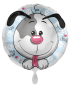 Preview: Folienballon - Hund, schwarz und weiß - ø 43cm